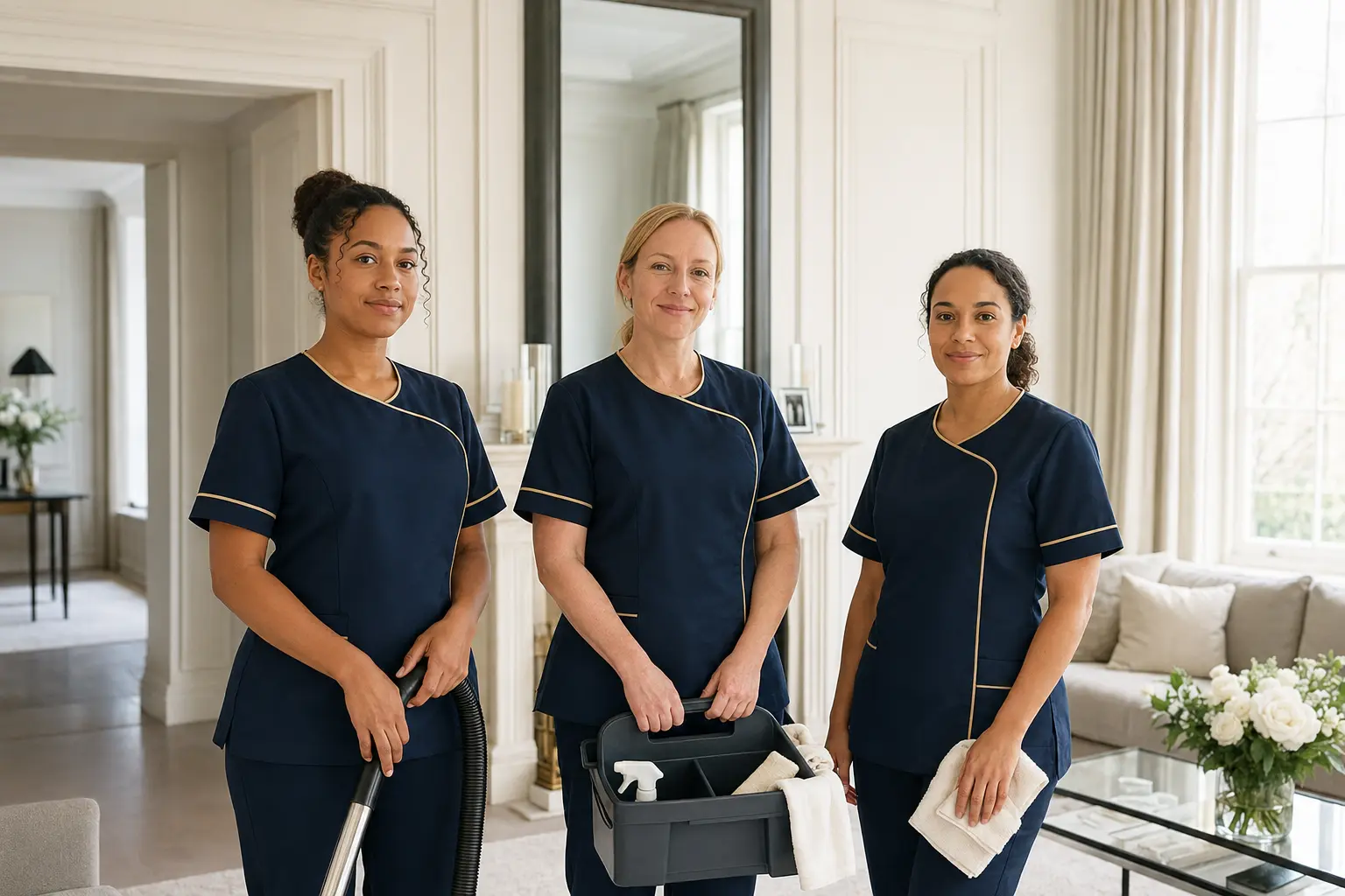 Friendly Halls Elite cleaning professional ready for a home visit